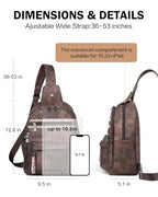 Large Sling Bag for Women (Coffee Brown Retro Style)
