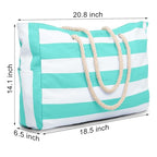 Beach Bags for Women Large Waterproof Beach Tote Bag Zipper Beach Bags Waterproof Sandproof Swim Pool Bag Large Tote (Mint Green)