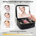 Makeup Bag with Mirror (Black / Makeup bag with LED lights)
