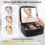 Makeup Bag with Mirror (Black / Makeup bag with LED lights)
