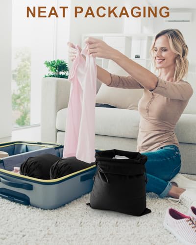 2 Pcs Shoe Bags for Travel (Black Beauty / 17.3"x12.6")