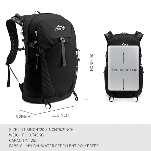 Hiking Hydration Backpack with 2L (Black-3L Water Bladder)