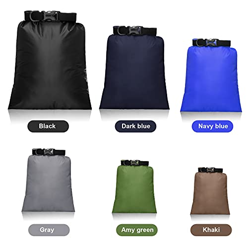 6 Pcs Waterproof Dry Bag Set 6 Sizes Lightweight Sacks and Long Adjustable Shoulder Strap Outdoor Water Proof Keep Gear Dry Bag Stuff Sacks for Backpacking (Assorted Color)
