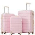3 Piece Luggage Set (3-piece Set(20/24/28) / White Pink)