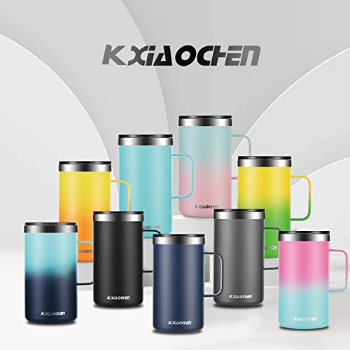 2 Pack 20 oz Insulated Coffee Mugs (B2.Navy Blue+Black / 20 ounces (2 pack))