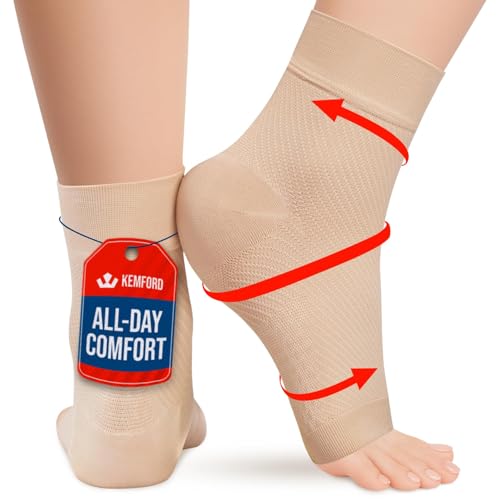Ankle Compression Sleeve (Beige / 15-20mmHg / 1 Pair / XX-Large)