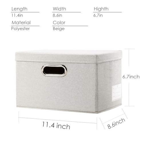 Storage Bins with Lids [3 (Beige / S(3-Pack))