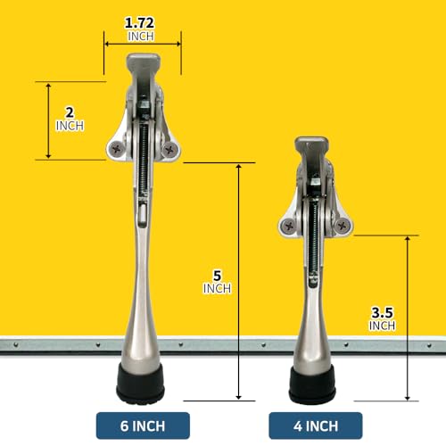 One Touch Kickdown Door Stopper (Chrome / 6 INCH X 1 PACK)