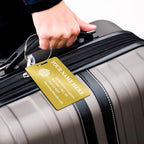 Personalized Metal Luggage Tags (Vertical Gold)