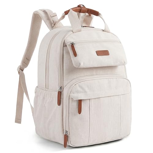 Diaper Bag Backpack Travel Baby Bag with Changing Pad for Mom Dad (1-beige / Classic Flap Style)