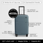 Bigger Carry On Luggage (Coast Blue)