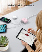 USB Fast Charger Block 50% Smaller 100W Max 6 (Pink / 100W)