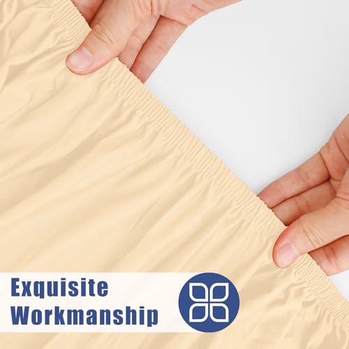 2 Pack Rectangle Spandex Fitted Table Cloth (Ivory / 48" x 24" (Rectangular))