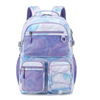 Multi Pocket Backpack for School College Travel (Purple Galaxy)