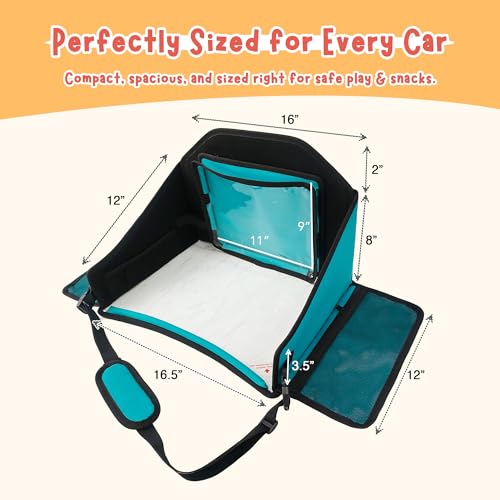 Kids Travel Tray for Car Seat (Teal)