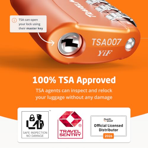 TSA Approved Luggage Locks (Orange / 2 Pack)
