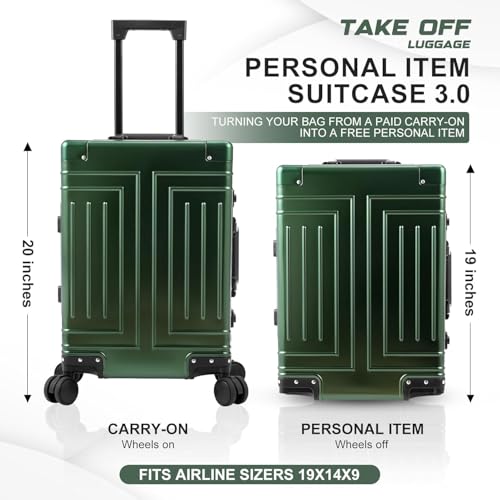 All Aluminum Magnesium Carry On Luggage (green / 20 inch + 26 inch)