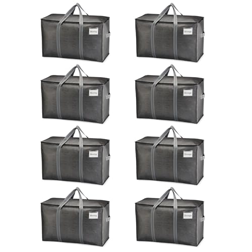 8 Pack Heavy Duty Moving Bags (8 Pack / Dark Gray)