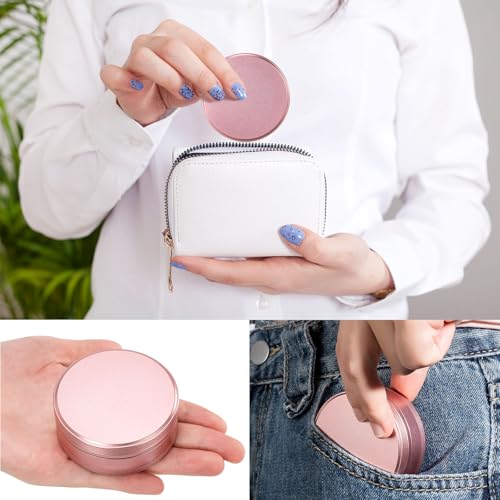 Metal Pill Case for Purse (Pink / 2 compartment)