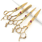 5.5/6 /7 Inch Knight Professional Japanese Hair Scissors Barber Scissors Set (6+7 inch 4pc) (6+7 Inch 4pc)