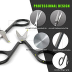 Facial Hair Small Grooming Scissors For Men Women (2PCS - Without Cover / Black)