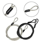100CM 3.3ft 3mm Outdoor Travel Security Cable Lock (3.3FT-2 Pack)