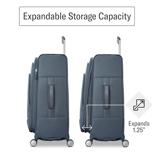 UpLIFT Lightweight Large Checked Softside Luggage with Spinner Wheels (Large Checked / Elemental Blue)