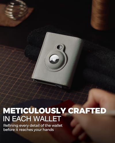 Jenoss Smart AirTag Wallet for Men & Women (Grey & Black (Airtag))