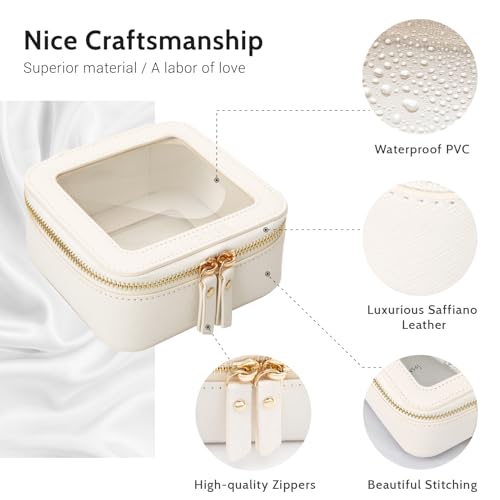 Clear Makeup Bag Small (Off-White / Mini Chic)