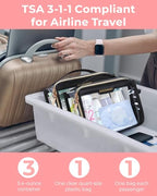 Clear Toiletry Bag for Travel (Clear Grey / Pack of 2)