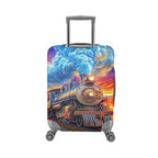 Vintage Sunset Steam Train Print Luggage Cover (L(for 26-29 inch luggage) / Sunset Train)