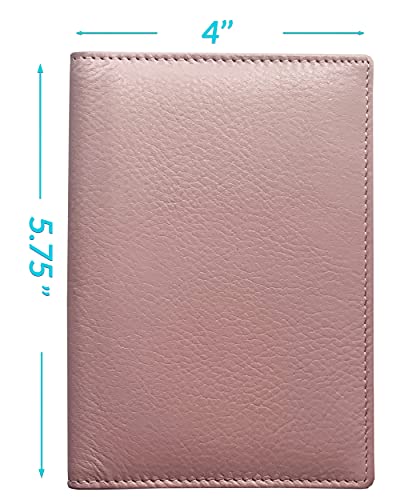 Personalized Monogrammed Blush Leather RFID Passport Wallet (Blush / Minimalist)