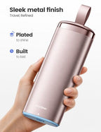 Metal Pill Organizer 2 Times a Day (Rose Gold / Standard Size + Handle)