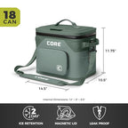 Magnetic Leak Proof 18 Can Soft Cooler with Waterproof Zipper (Sage / 18 Can)
