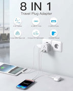 European Travel Plug Adapter (Type C - Most of Europe(Foldable))