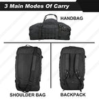3 In 1 Tactical 45L Military Backpack Travel Duffle Bag for Weekender Gym Workout Deployment (Medium (45L) / Black)