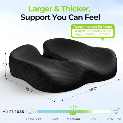 Ergonomic Donut Pillow Seat Cushion for Hemorrhoid & Tailbone Pain Relief