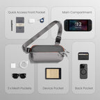 Compact EDC Sling Bag 3L (S(Fits iPad Mini) / Space Gray)
