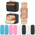Travel Hanging Toiletry Bag for Women (Black / Large*1 + Leak Proofing Bottle Covers*8)