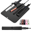 Large Heat Resistant Silicone Mat for Hair Tools (Black)
