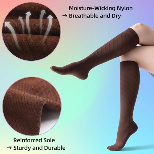 Seamless Moderate Compression Socks for Women & Men 15 (Large-X-Large / 4 Pairs - Black)