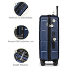 24 Inch Luggage (Navy / Checked-Medium 24-Inch)