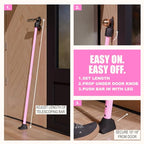 3-in-1 Door Security Bar, Security Door Stoppers & Door Barricade – Heavy Duty Adjustable Iron Security Lock Bar for Home Defense, Apartment & Travel Safety (1 Pack - Pink) (1 Pack / Pink)