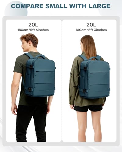 Travel Backpack Carry On for Women Man Gym Backpack with Laptop Compartment Mochila de Viaje Teacher Personal Item Backpacks Airplane Accessories Must Haves Peacock Blue (20l / Peacock Blue)