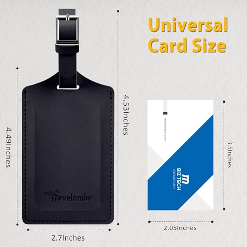 12 Pack Leather Luggage Tags for Suitcases Travel Tags (Black)