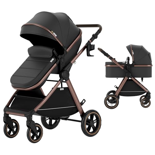 2-in-1 Convertible Baby Stroller for Newborn to Toddler (Copper)