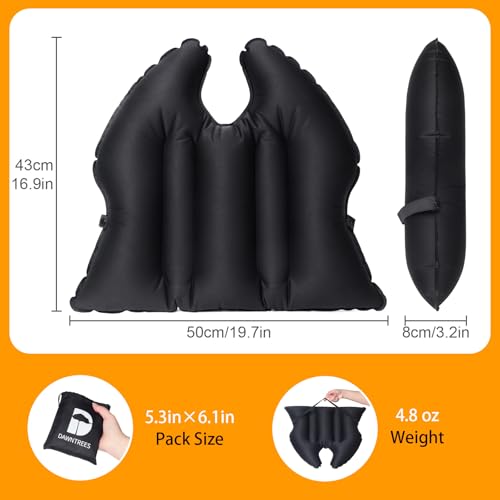 2-in-1 Inflatable Seat Cushion & Lumbar Support,Black (Black / 1 PACK)