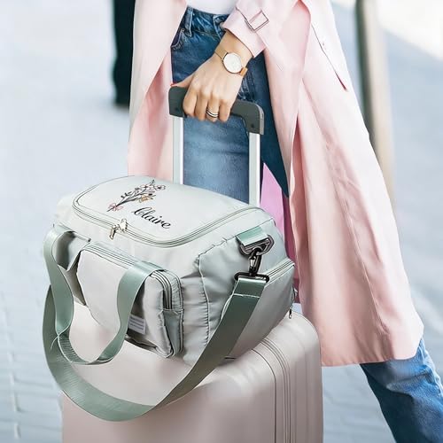 Personalized Travel Duffle Bag for Women (Birth Flower Bouquet)