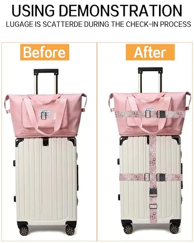 Luggage Straps for Suitcases (Glitter Pink Leopard)