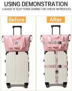 Luggage Straps for Suitcases (Glitter Pink Leopard)